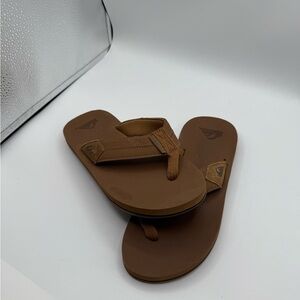 Quicksilver Carver Suede Brown Thing Flip Flops Sandals Sz 7